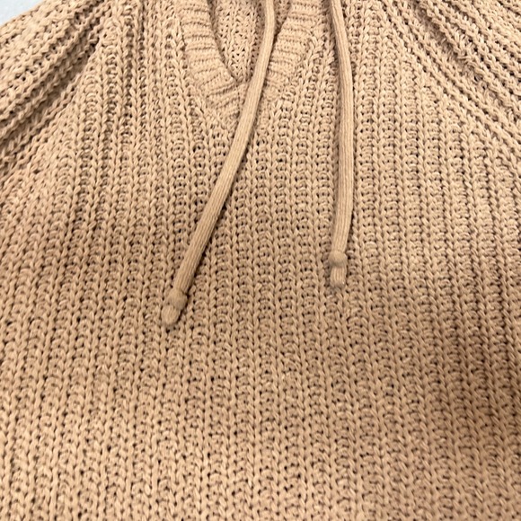 Aerie Sweater With Hood- V Neck Size XS/TP Woman's Soft Cozy Beige Oatmeal - Picture 4 of 13